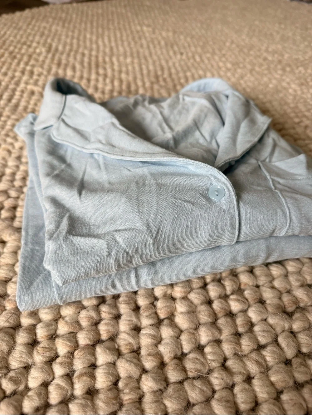 Sky Blue Women's Pajama Set- Soft Ruffle Detail